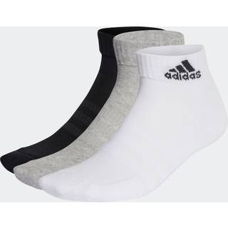 Cushioned Sportswear ankelsokker, 3 par - Medium Grey Heather / White / Black - 28-30