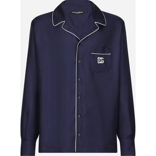 Dolce&Gabbana Embroidered silk pajama shirt - blue - EU 40