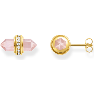 Thomas Sabo H2281-414-9 Goldene Ohrstecker mit rosa Onyx Damen