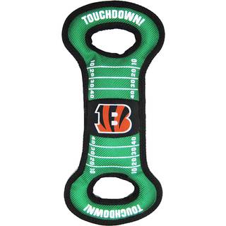 NFL Football Field HUNDLEGETJ med Squeaker. - CINCINNATI BENGALS - Til Tug Toss and Fetch. - Hrdt og holdbart kledyrslegetj