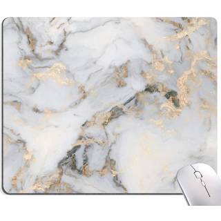 Armanza Mouse Pad Grey Gold Marble Mouse Pad Premium-tekstureret marmorende mus Mat firkantet vandt?t ikke-slips gummi basiscomputer mousepad til