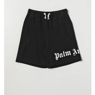 Palm Angels Kids Logo cotton jersey shorts - black - Y 8