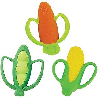 Infantino Farmers Market Teether Gift Set - S?t med 3 BPA -Free Veggie strukturerede silikonet?nder til beroligende ?mme tandk?d multicolor
