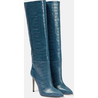 Paris Texas Croc-effect leather knee-high boots - blue - EU 35
