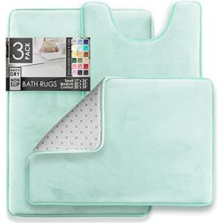 Clara Clark 3 stykker badev?relse t?pper badem?tte s?t fl?jl hukommelse skum badem?tter til badev?relse - skridsikre pvc backing bad t?pper vaskb
