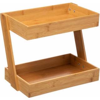 Five - Bambusorganizer i to niveauer - Natur - 31,5cm x 22,5cm x 26cm - Adeline