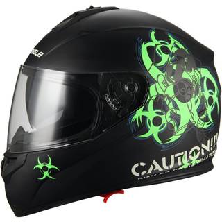 TRIANGLE Full Face motorcykelhjelm Dual Visir Biohazard Street Cykelhjelme til mnd DOT-godkendt (medium matgrn)