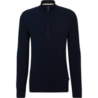 BOSS BLACK Ebrando Knitted Half Zip Dark Blue