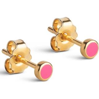 Enamel Copenhagen Øreringe - Stud Enamel Dot - Pink
