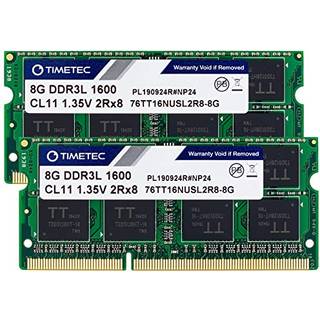 Timetec 16GB KIT(2x8GB) Kompatibel til Synology NAS DiskStation/RackStation DDR3/DDR3L 1600MHz PC3L-12800 1,35V Non-ECC Ubufferet SODIMM RAM (ers
