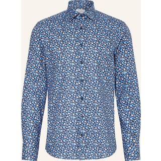 Stenströms Marine blå blomstret skjorte i twill | Herre |Herreskjorter | Slimline | Størrelse: 38 | Marine blå | Print / Patterned | Lange Ærmer