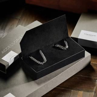 XL Armbånd & 50 cm Halskæde | 8 mm Stål Kæde Gaveæske