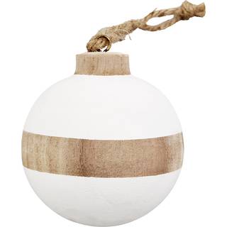 Mud Pie Paulownia Wood Christmas Ornament Ball 4 """" X 3,25 """"