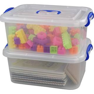 LAGAGEE 8 QUART Plastic Storage Latch Box Clear Storage Bin With Handle Set p? 2