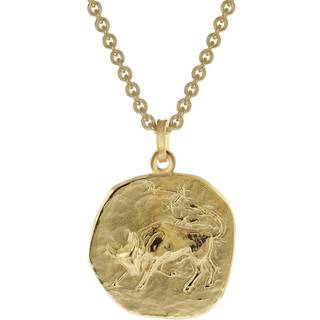 trendor 39070-05 Stier Sternzeichen Ø 20 mm Herren-Halskette Gold auf Silber
