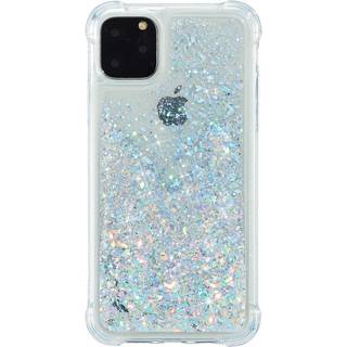 iPhone 12 Mini Plastik Cover m. Glitter - Gennemsigtig / Sølv