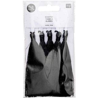 Quasten fein 9cm 5 Stück - Schwarz