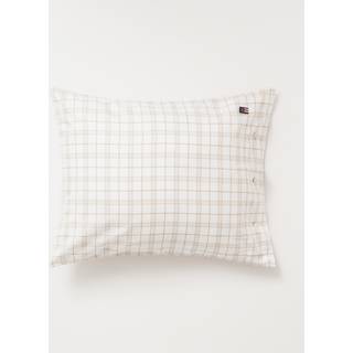 Lexington Checked Lyocell/cotton Pudebetræk 65x65 Cm t/beige - Pudebetræk Bomuld Hvid - 12410024-1620-P70