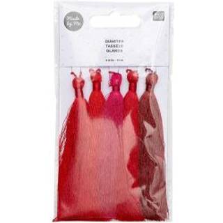 Quasten fein 9cm 5 Stück - Rot