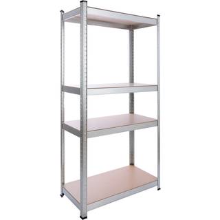 Arebos® Kraftig reol 160 x 80 x 40 cm, værkstedsreoler - bæreevne 320 kg - sølv