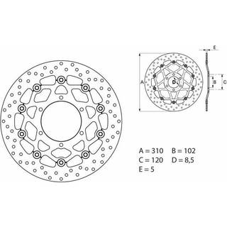 Brembo Bremseskiver Flydende Med Tgk