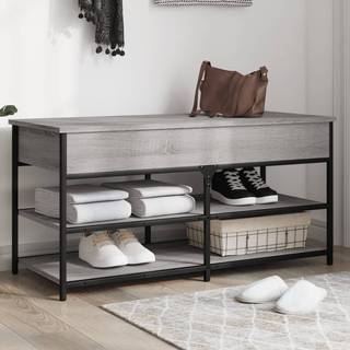 skobænk 100x42,5x50 cm konstrueret træ grå sonoma-eg
