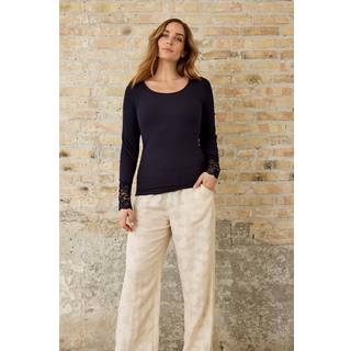 In Front Vivian Blouse Bluser 15862 Navy (XXLARGE)