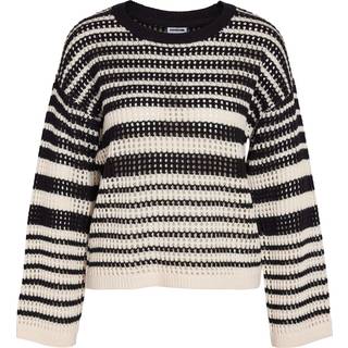 Noisy May Dame Striktrøje - Eggnog/Black - XS
