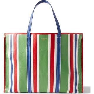 Balenciaga - Chatelet Logo-Print Striped Leather Tote Bag - Men - Green
