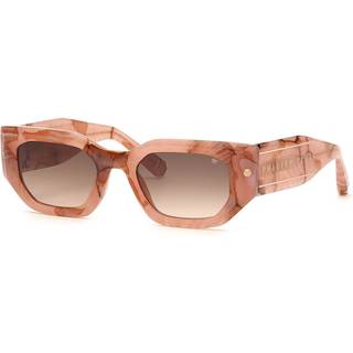 Philipp Plein Kvinde SPP066M PLEIN BLINK BLAZE 06Z8 Solbriller Acetat Rosa Brun Geometrisk Normal Skygge