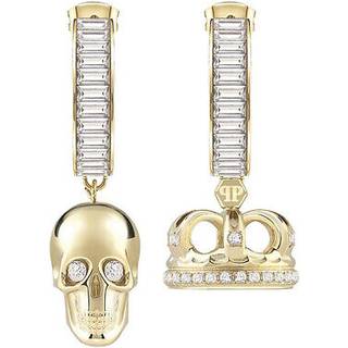 Philipp Plein PJ4AA02EU Damen-Ohrringe Creolen Skull Crown Goldfarben
