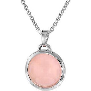 trendor 75024 Chalcedon Rosa Anhänger mit Halskette Silber 925