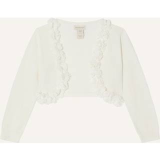 Monsoon Monsoon Natural 3D Floral 100% Cotton Trim Cardigan