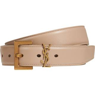 Saint Laurent Cassandre leather belt - beige - 95CM
