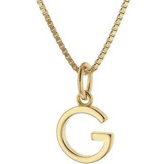 trendor 15255-G Damen-Kette mit Buchstabe G Anhänger Gold auf Silber 925