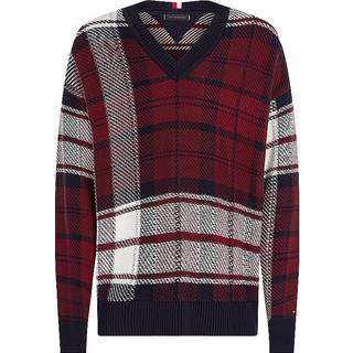 Check Texture Striktrøje, Deep Rouge Multi, XL