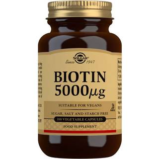 SOLGAR VITAMIN BIOTIN Kosttilskud 100 stk + FRI FRAGT