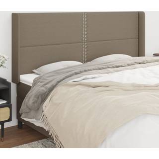 Sengegavl Med Kanter 83X16X78/128 Cm Stof Gråbrun - 183 x 16 x 118/128 cm