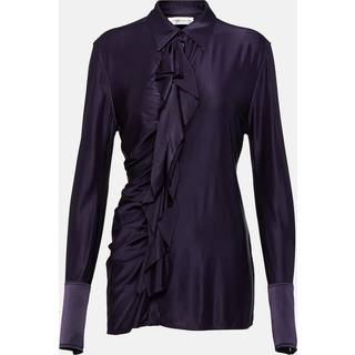 Victoria Beckham Ruffled satin shirt - purple - S
