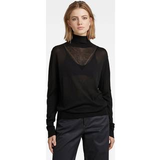 Core Roll Neck Knitted Sweater - Black - Women