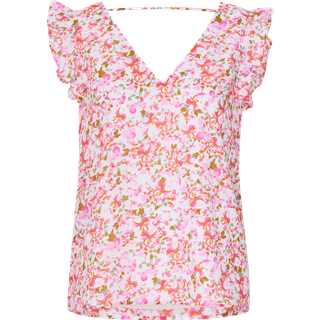 Star Frill V-Neck Bluse - Tofu Darling Ditsy - L - ONLY