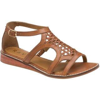 Ravel Ravel Brown Leather Wedge Sandals