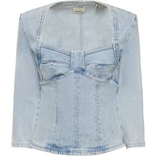 Isabel Marant Vanio bleached denim top - blue - XS