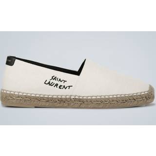 SAINT LAURENT - Logo-Embroidered Canvas Espadrilles - Men - Neutrals - EU 42