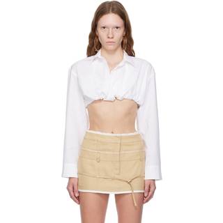 Jacquemus La Chemise Bahia cotton-blend cropped top - white - S