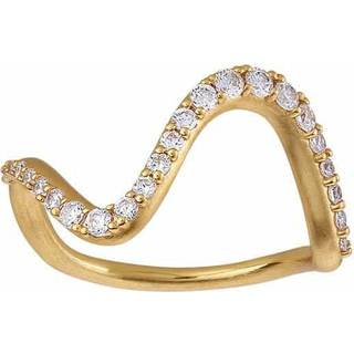 byBiehl Wave Sparkle Large Forgyldt Sølv Ring