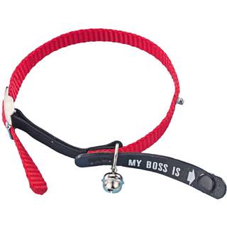 Kattehalsbånd m/adresse - Red - 20x6x1 cm