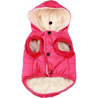 Vecomfy fleece foring ekstra varm hund hættetrøje om vinteren til mellemstore hunde jakke kæledyr frakker med hætte lyserød l