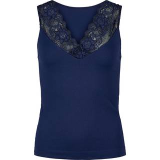 Belen ribtop V-blonde - marine - L/XL - Tim & Simonsen
