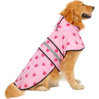 HDE Hunde Regnfrakke H?tte Slicker Poncho til sm? til X-store hunde og hvalpe Princess - L